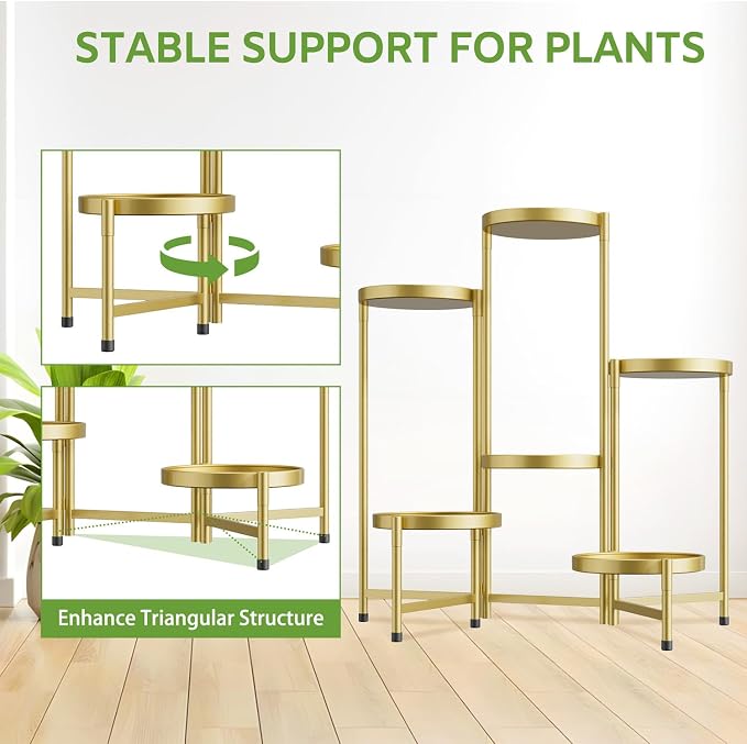 iDavosic.ly 6 Tier Large Plant Stand Indoor, 10 Inch Wide Tall Corner Metal - Image 6