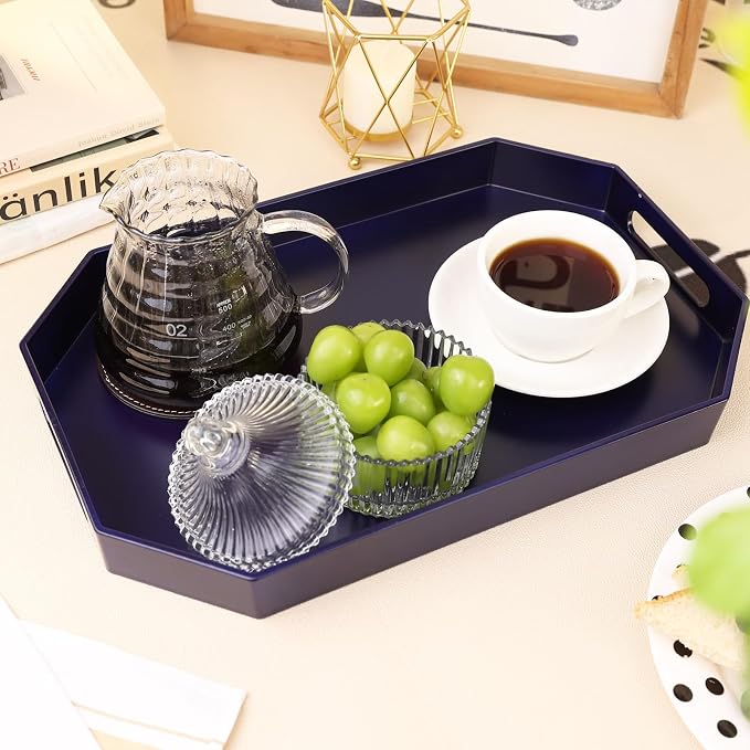 Navy Blue Octagonal Serving Tray - Image 2