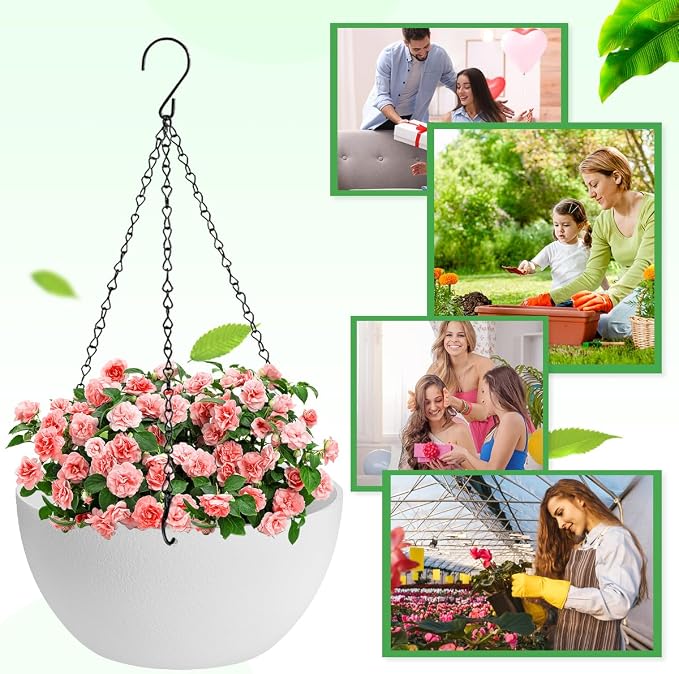 10 inch Hanging Planters for Indoor Plants, 2 Pack Planters for Outdoor Plants - Image 8