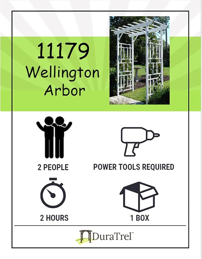 Dura-Trel Wellington Arbor, Vinyl Garden Archway - Image 5