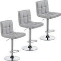 Yaheetech Bar Stools Set of 3, Adjustable PU Leather Swivel Barstools, Modern by Yaheetech