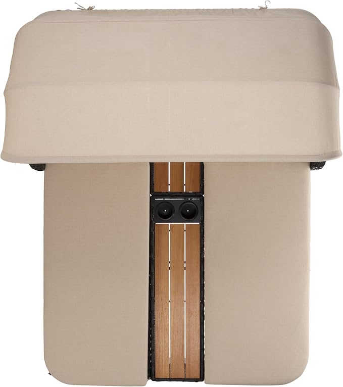SAFAVIEH Outdoor Patio Furniture Collection – Victoria Black & Taupe Double - Image 5