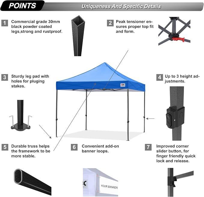 ABCCANOPY Patio Pop Up Canopy Tent 10x10 Commercial-Series - Image 3