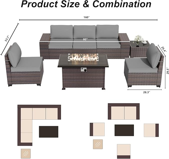 ALAULM 7 Pieces Patio Furniture Set - Image 6