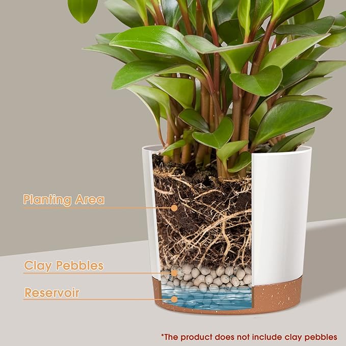 kubvici Plant Pots for Indoor Plants, 2 Pack 12 Inch Pots for Plants, - Image 2