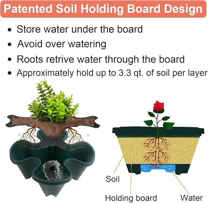 Vertical Planter 4 Tier Stackable Planters Garden Planters Strawberry Herb - Image 3