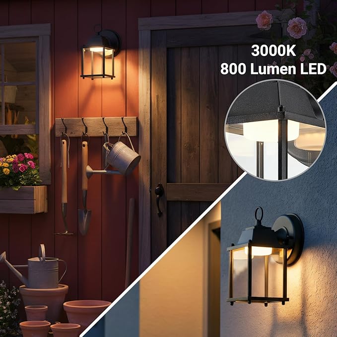LIT-PaTH Outdoor LED Wall Lantern, Wall Sconce as Porch Lighting Fixture - Image 3