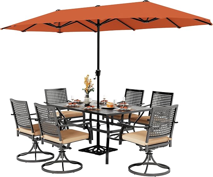 PHI VILLA 7 Pieces Outdoor Dining Set by PHIVILLAThepioneerofcomfortablehouseholdsupplies