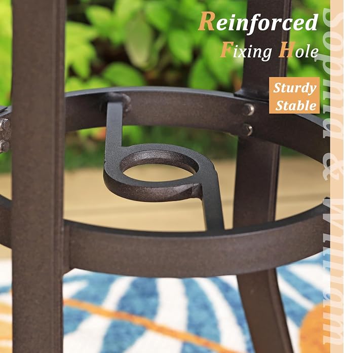 Sophia & William Cast Aluminium Patio Bar Height Table Round - Image 4