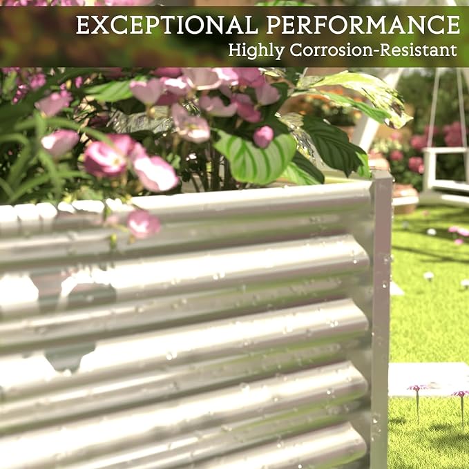 3 Pack 6x3FT Corrugated Galvanized Steel Raised Garden Bed Outdoor, Metal Above - Image 6