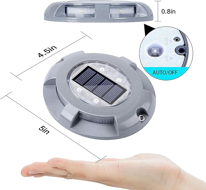SIEDiNLAR Solar Deck Lights Driveway Dock Light LED Solar Powered Outdoor - Image 5