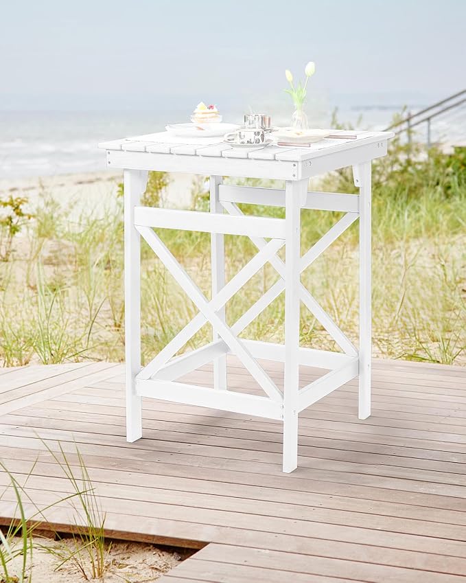 HDPE Outdoor Bar Table, Weather Resistant HDPE Patio High Top Pub Table - Image 2