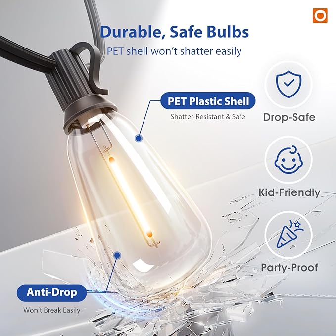 addlon 100FT LED Outdoor String Lights - Image 4