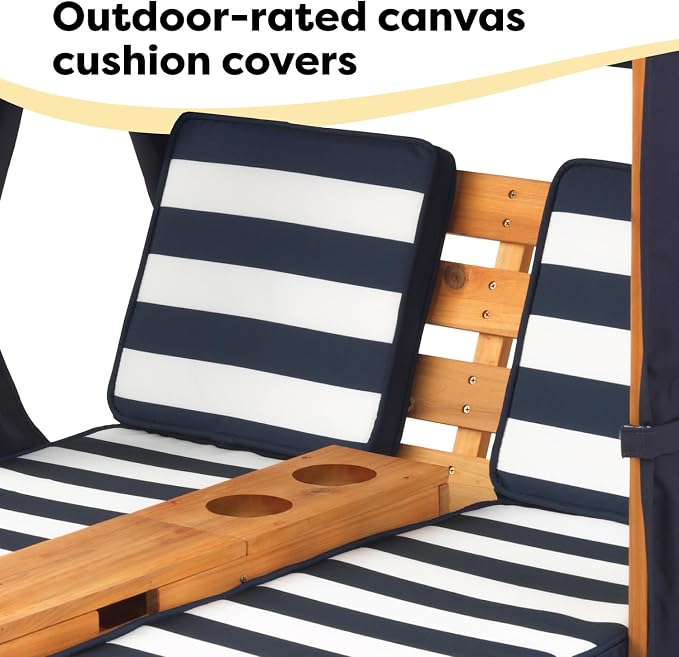 KidKraft Wooden Outdoor Double Chaise Lounge - Image 8