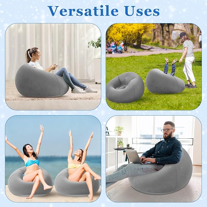 Realspring Inflatable Bean Bag Chairs Outdoor Blow up Camping Chairs Inflatable - Image 7