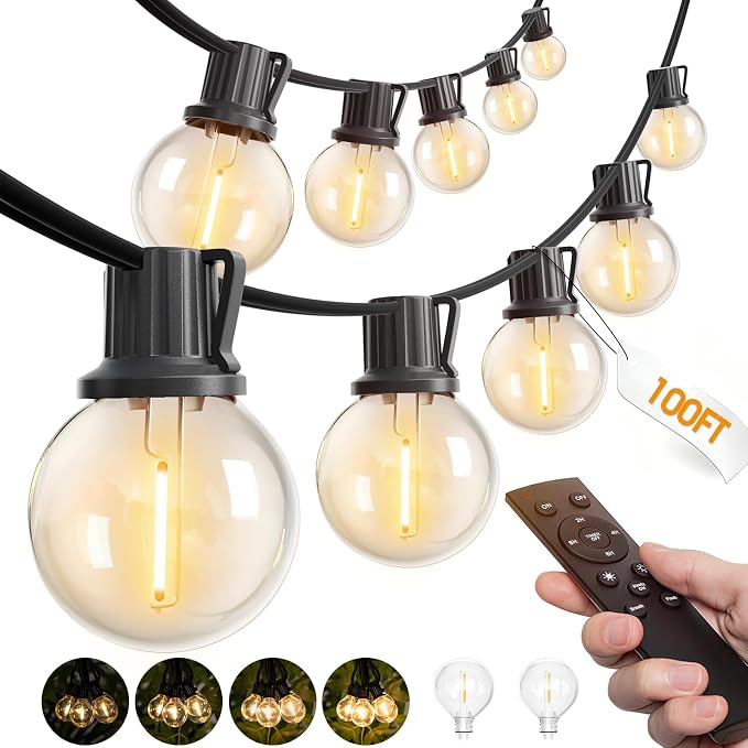addlon 100FT Outdoor String Lights G40 by addlon