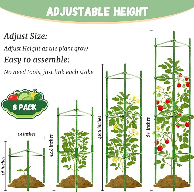 Legigo 8-Pack Tomato Cage for Garden Plant Support- Up to 48inch Garden Stakes - Image 2