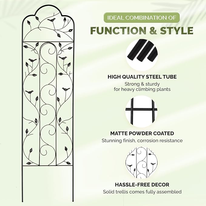 Idzo 60in 5ft 100% Metal Garden Trellises - Image 2