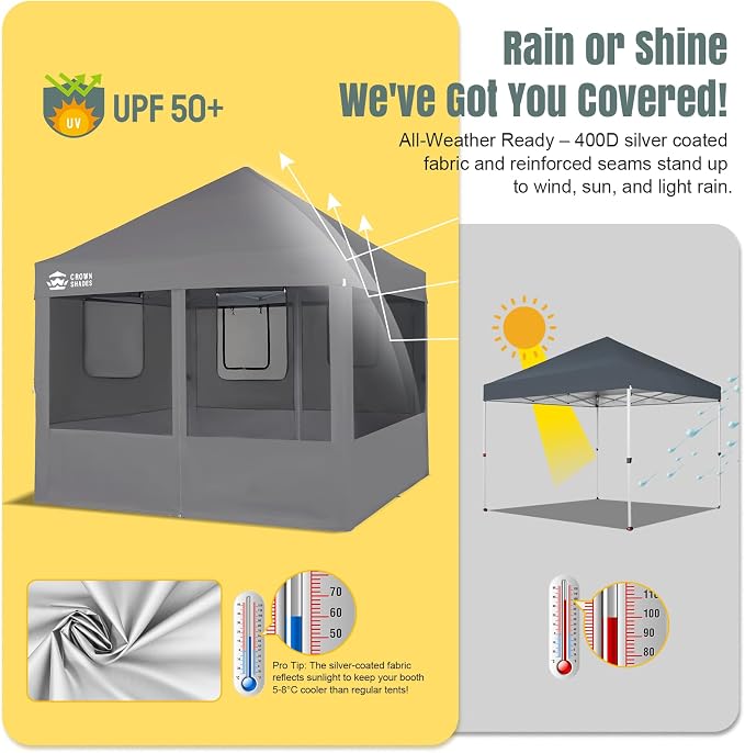 CROWN SHADES 10x10 Pop Up Canopy Tent - Image 4