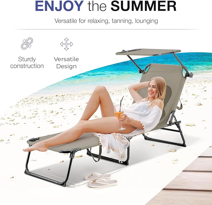 Folding Outdoor Lounge Chair - Image 6
