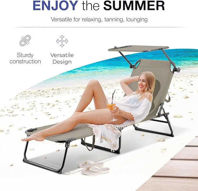 Folding Outdoor Lounge Chair - Image 7