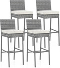 Tangkula Set of 4 Patio Wicker Barstools, Outdoor Bar Height Chair w/Soft Seat by TANGKULA