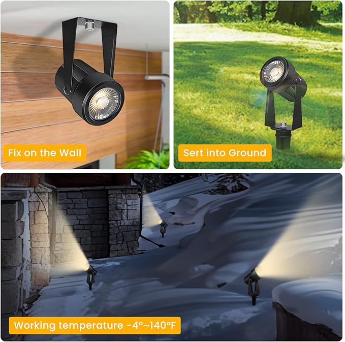 Svater Landscape Lighting Low Voltage, 10 Pack Outdoor Spotlights - Image 4