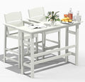 FOOWIN 3 Piece Outdoor Bar Height Table and Chairs, All Weather HDPE Patio Bar by FOOWINOUTDOORSHOW