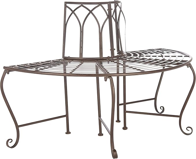 SAFAVIEH Outdoor Furniture Collection – Abia Rustic Brown Wrought Iron 50-Inch by SAFAVIEH