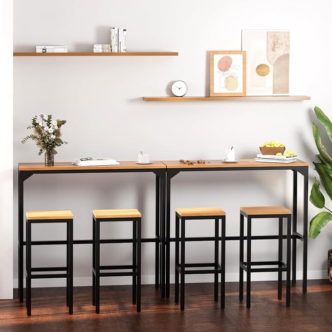 AECOJOY 6 Piece Patio Bar Set, Patio Bar Height Table and Chairs Set 47" - Image 7