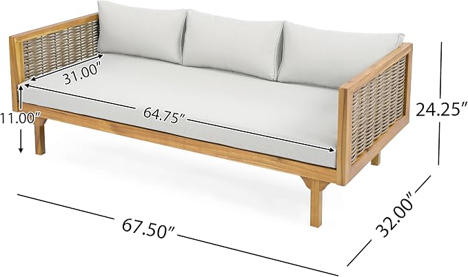 Christopher Knight Home Claremont Patio Sofa and Coffee Table Set, 2 Piece - Image 3