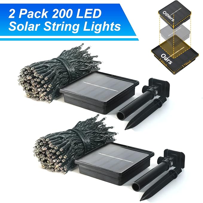 JMEXSUSS 2 Pack Solar String Lights Outdoor Waterproof, Total 400 LED 151FT - Image 9