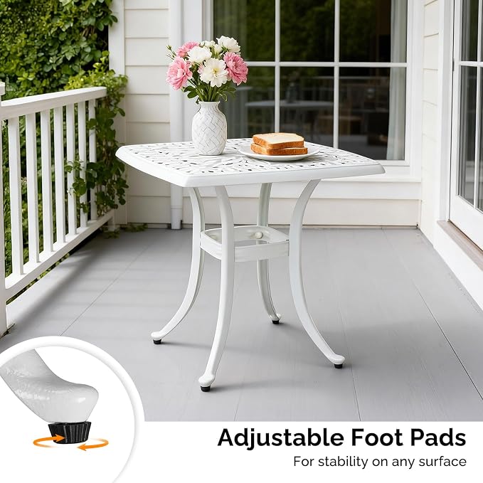 VINGLI 21” Cast Aluminum Outdoor Side Table - Image 7
