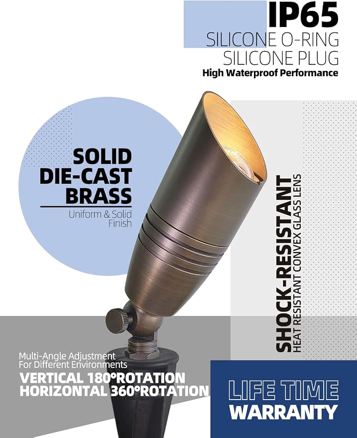 MALORY Brass Landscape Spotlights 1-Pack - Image 3