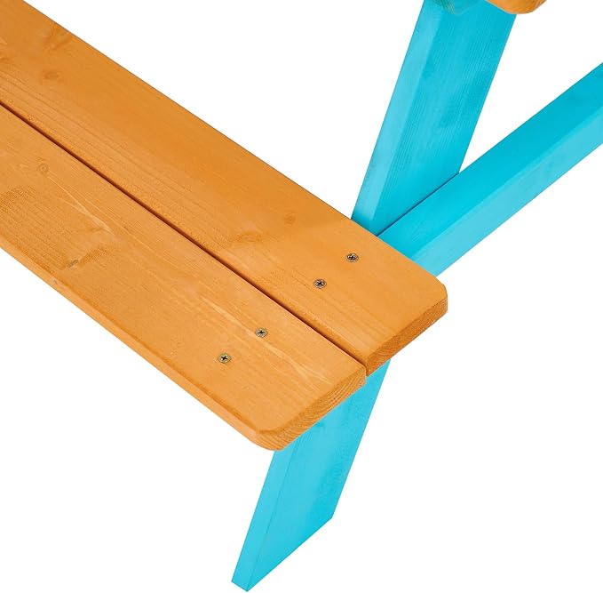 Teamson Kids - Wooden Outdoor Child Children Kids Picnic Table & Chair Bench - Image 8