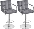 Yaheetech Counter Height Bar Stools Set of 2 Velvet Swivel BarStools by Yaheetech