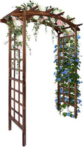 85 in Wooden Garden Arbor, Solid Fir Wood Trellis by Garvee