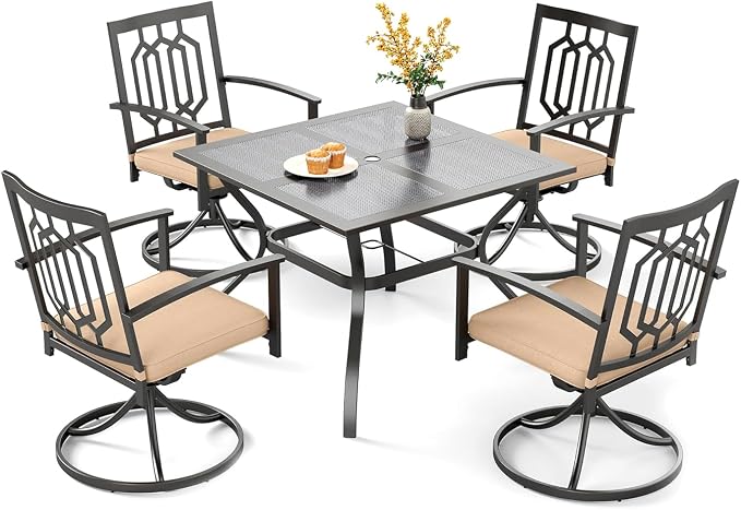 PHI VILLA 5 Pieces Outdoor Dining Set by PHIVILLAThepioneerofcomfortablehouseholdsupplies