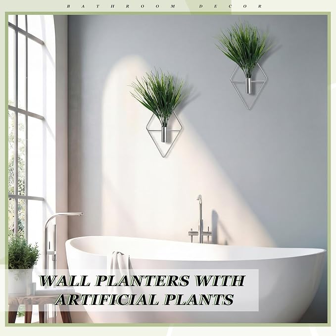 4 Pieces Silver Wall Decor Hanging Planters - Image 6