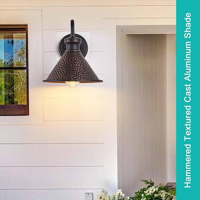 2 Pack Dusk to Dawn Outdoor Wall Light Fixtures Photocell Sensor, Exterior - Image 7