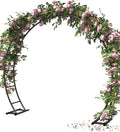 Queension Metal Arch Backdrop Stand 8Ft Wide 7Ft High, Wedding Arch Frame by Queension