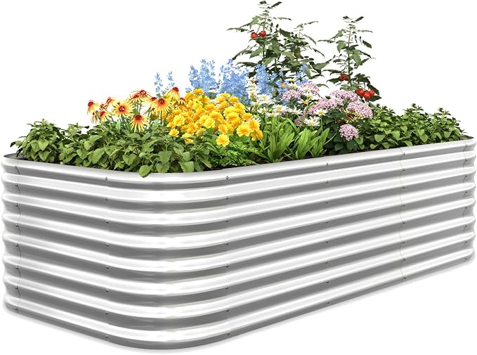 Quictent Galvanized Tall Raised Garden Bed Kit, by QUICTENT