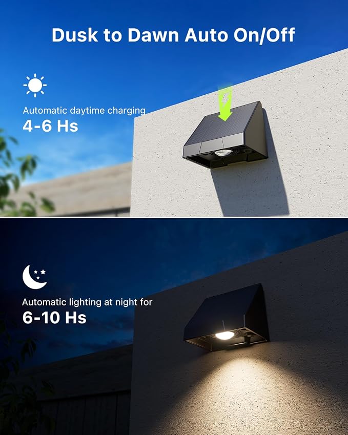 8 Pack Solar Powered Fence Lights Outdoor Wall Mount Decorative Waterproof Down - Image 6