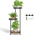 3 Tier Large Plant Stand Indoor Outdoor Clearance 10in Wide Metal Wood Plant by Atpddpey
