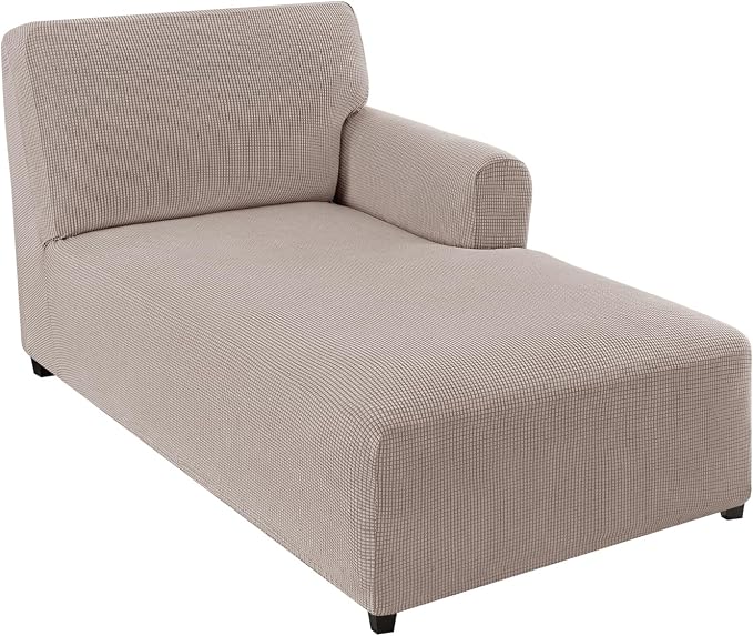 FantasDecor Right Chaise Lounge Cover Stretch Chair Lattice Slipcover by FantasDecor