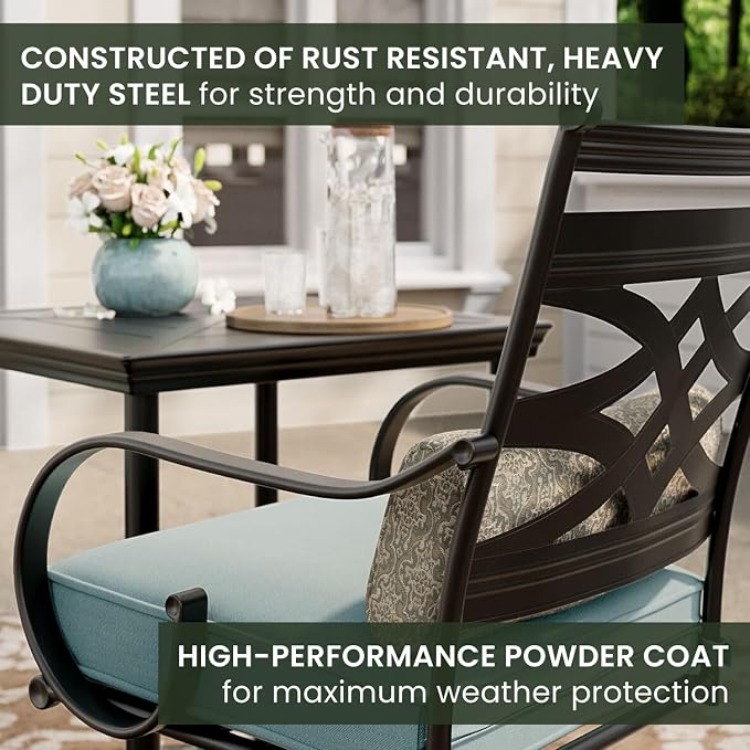 Hanover Montclair 3-Piece Outdoor Bistro Set - Image 7