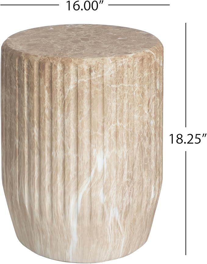 Christopher Knight Home Jayme Outdoor Cylinder Side Table, Lightweight Concrete - Image 2