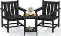 SEWRWALL 3 Pieces Patio Bistro Set, All Weather Adirondack Chair Set by SERWALL