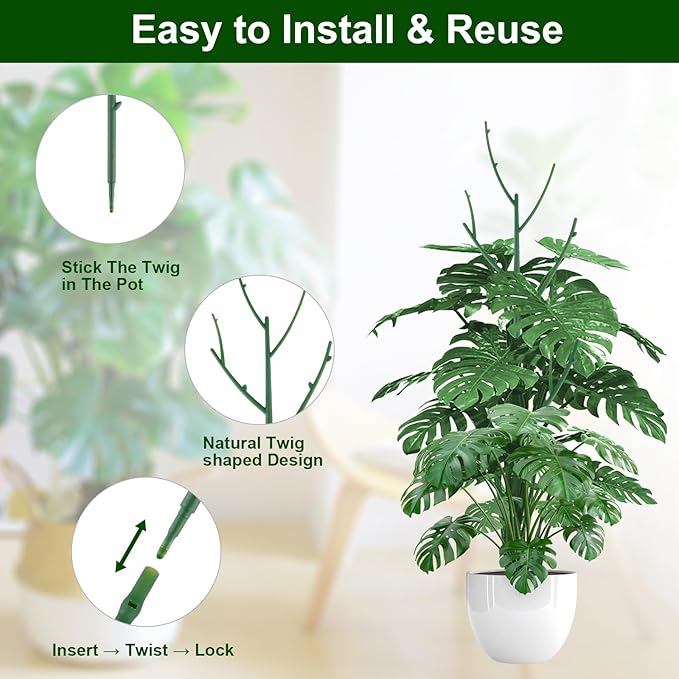 5 Pack Stackable Monstera Plant Support Stakes - Image 4