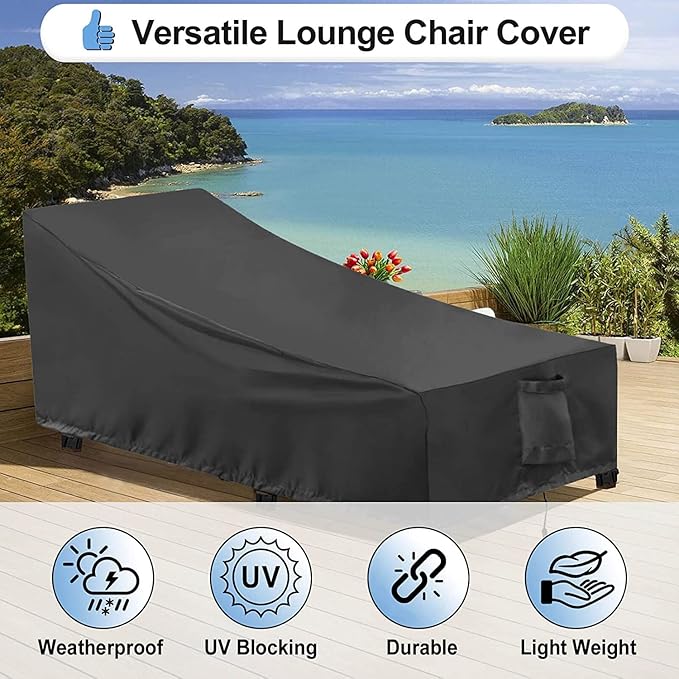 OutdoorLines Outdoor Waterproof Patio Chaise Lounge Chair Cover - Image 4